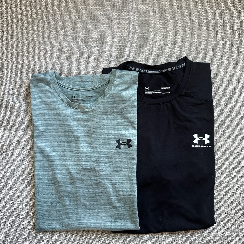 Under Armour Men's Short Sleeve Tees - Black and Green/Gray
